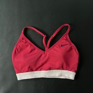 Nike Burgundy V-Neck Sports Bra